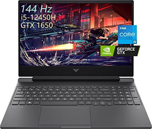 Compara precios HP Portátil para juegos Victus 2022, visualización FHD de 15.6 pulgadas, 144 Hz, 12ª generación Core i5-12450H (Beat R7 5800H), 32 GB 3,200 RAM, 1 TB PCIe SSD, NVIDIA GeForce GTX 1650, WiFi 6, KB retroiluminado, RJ-45, HDMI, Win 11 H